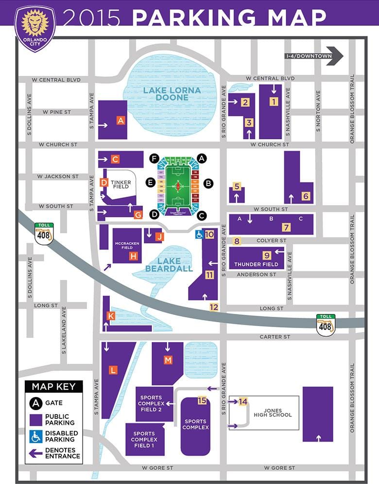 Citrus Bowl parkovisko mapu