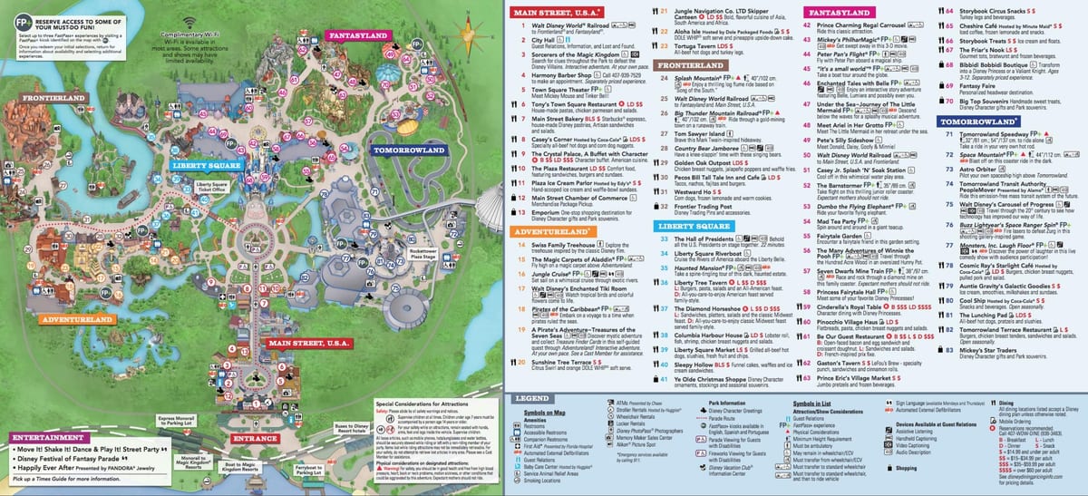 Disney World Kúzelné Kráľovstvo mapu
