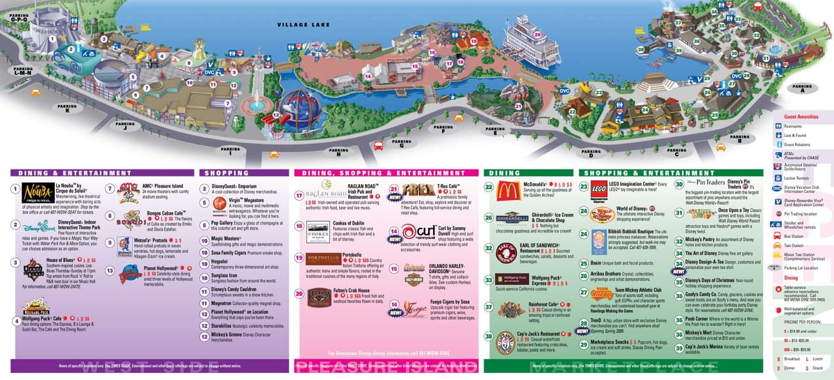downtown Disney Orlando mapu