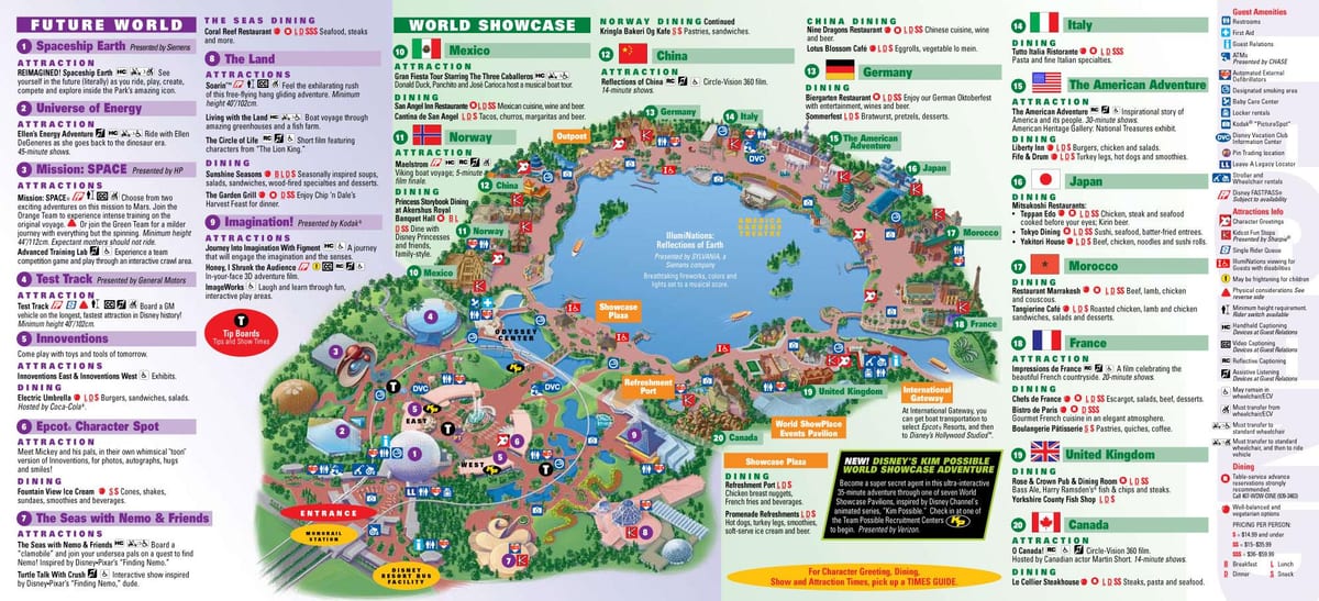 EPCOT Disney World mapu