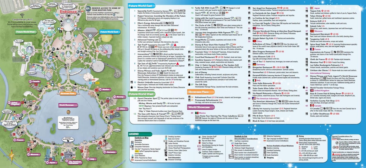 mapa EPCOT Disney World