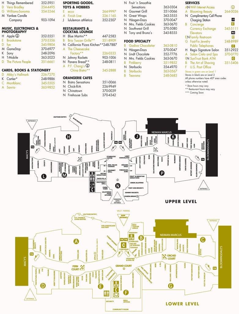 mapa mall of Millenia