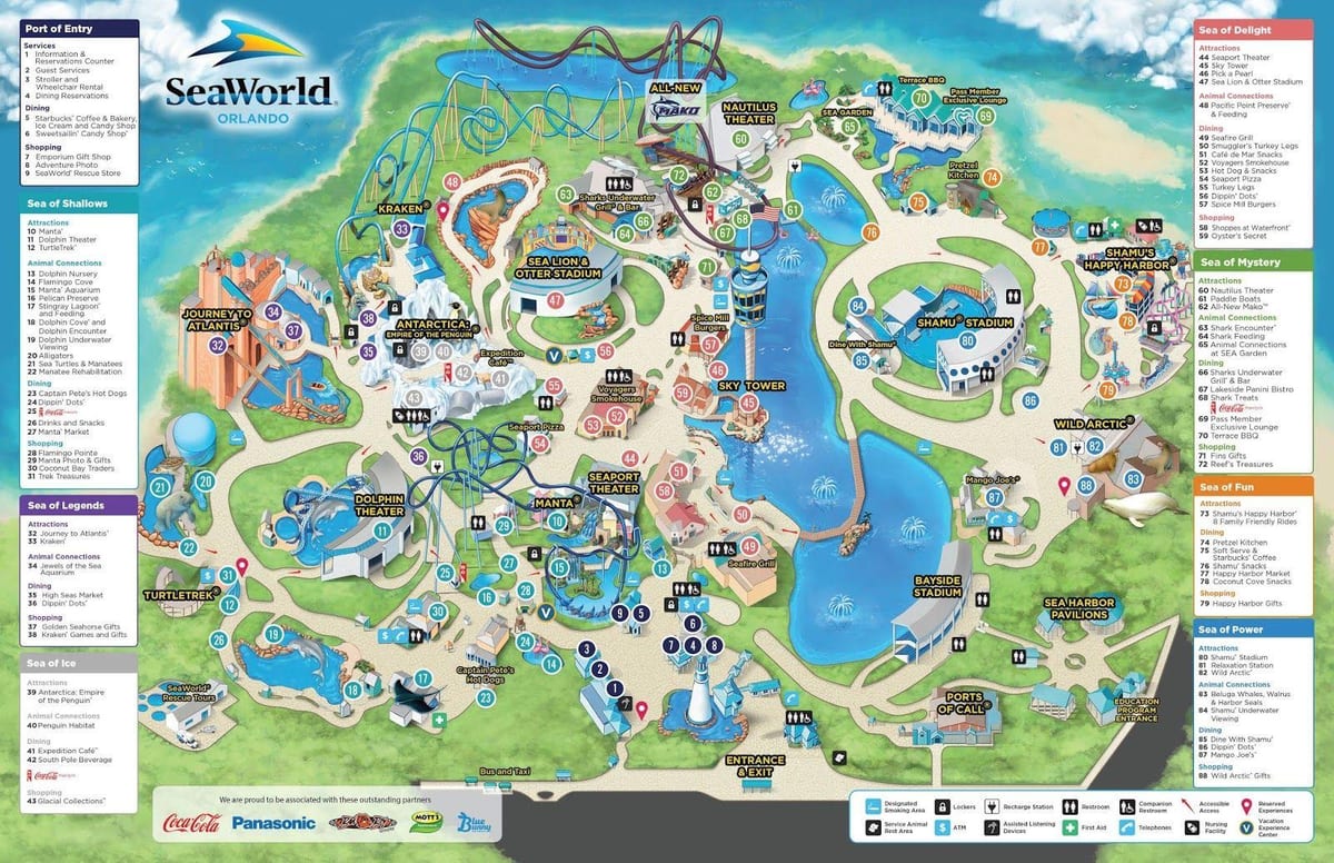 mapa Seaworld Orlando