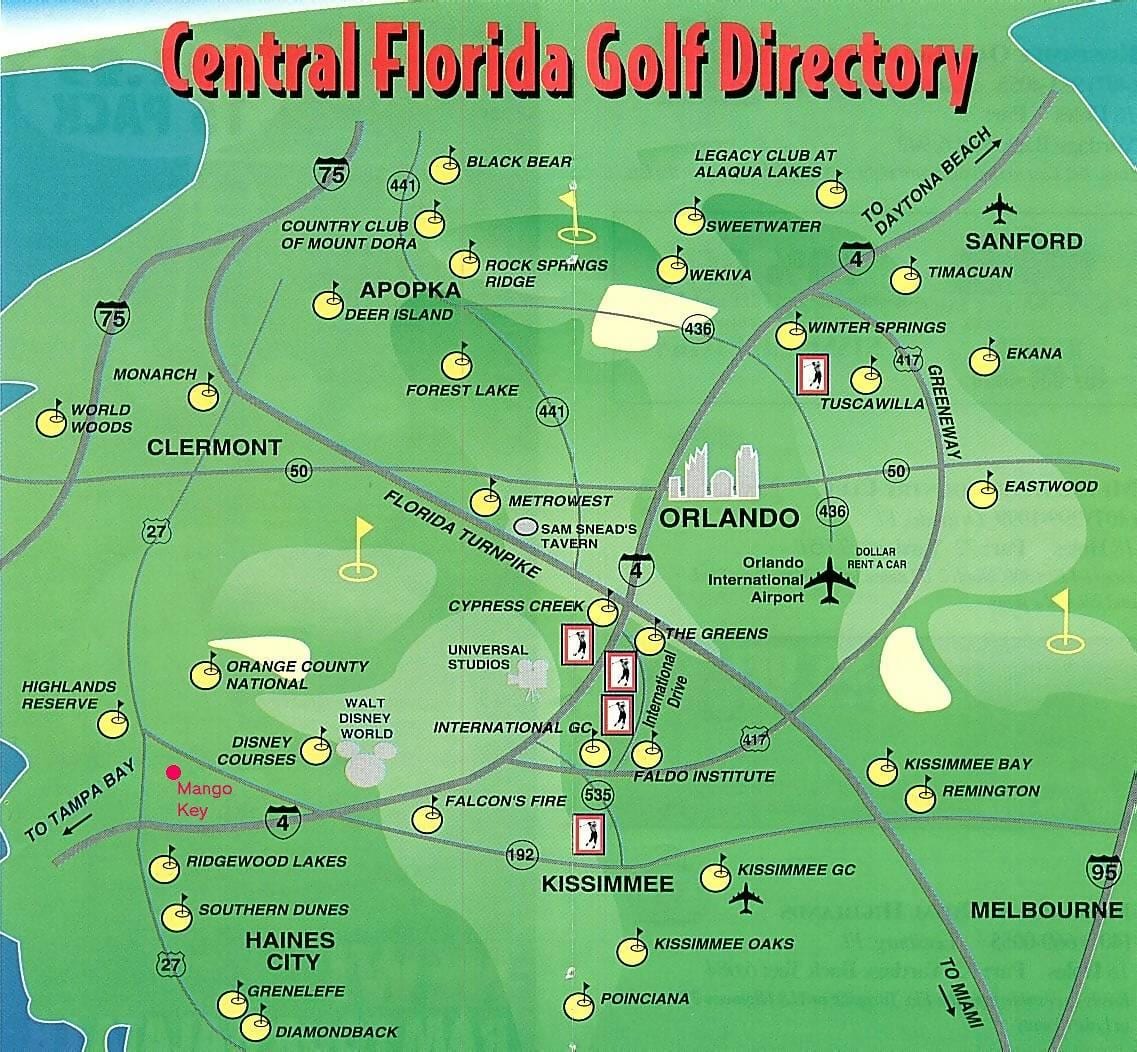 mapu Orlando golfové ihriská