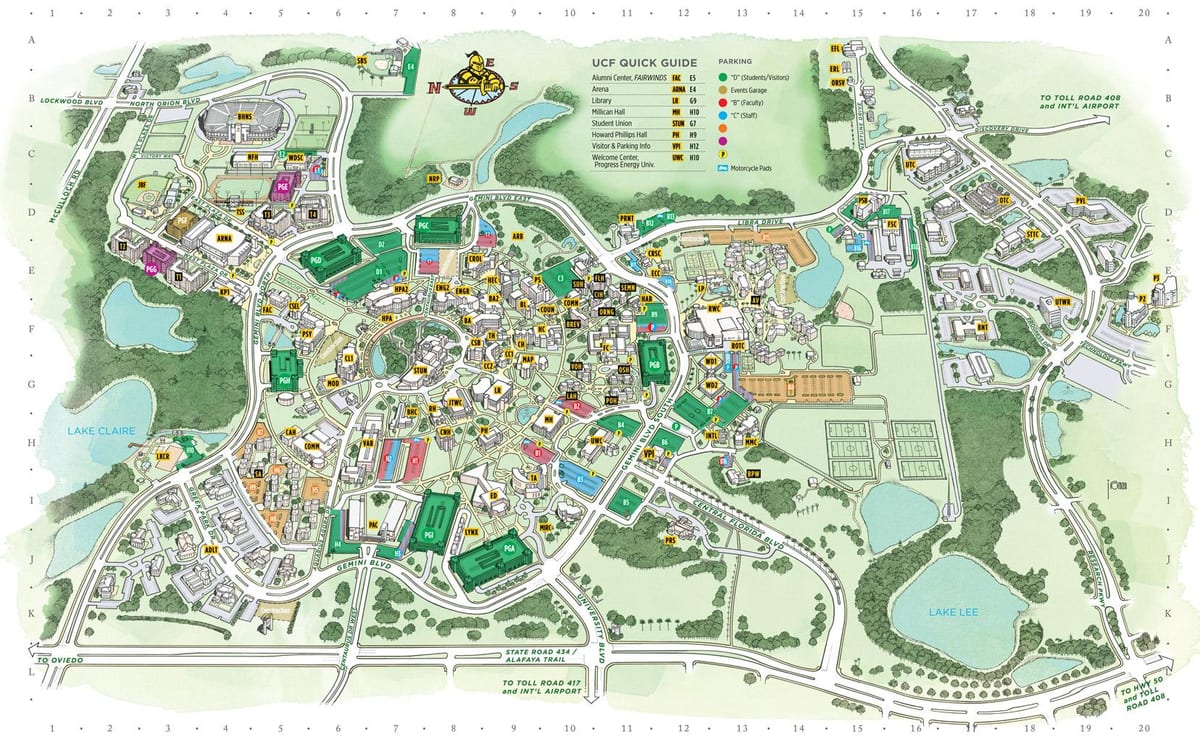 mapa UCF