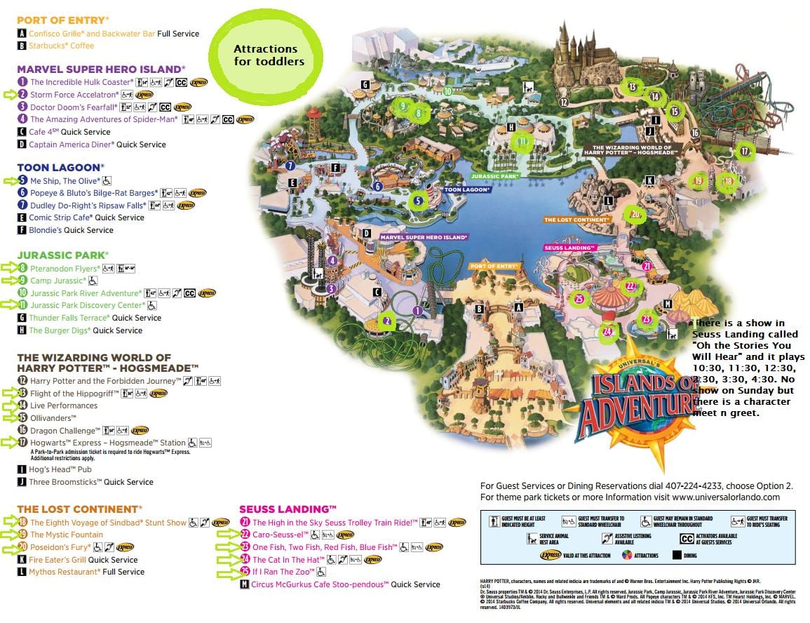 Universal Studios Islands of Adventure mapu