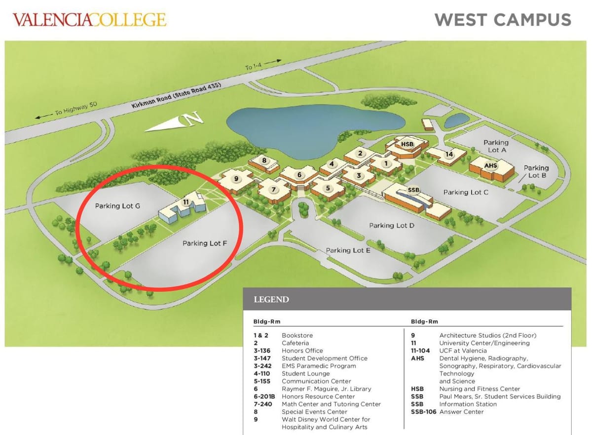 Valencia college west campus mapu