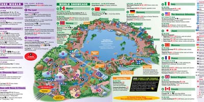 EPCOT Disney World mapu