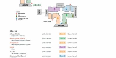 Mapa nákupné centrum Altamonte