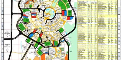 Mapa univerzita v centrálnej Floride