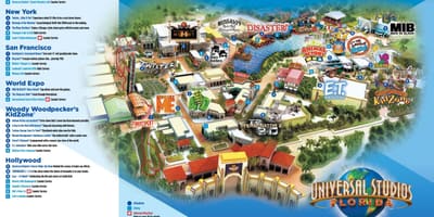 Universal Studios Orlando park mapu